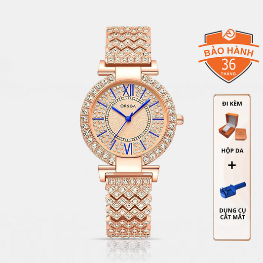 CELESTIA Studded Rose Gold Watch