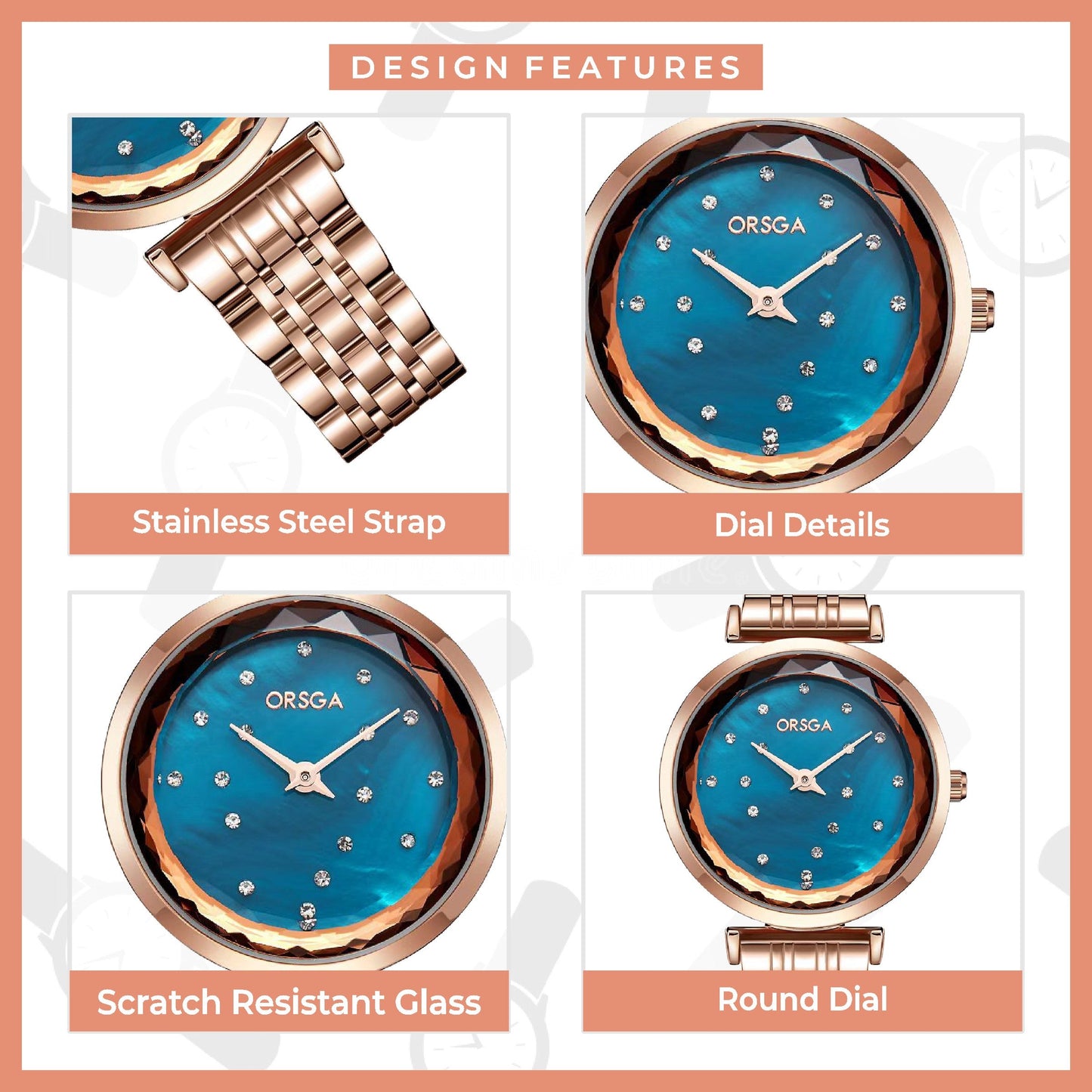 ASTER Blue Rose Gold - Đồng hồ Orsga Cao Cấp