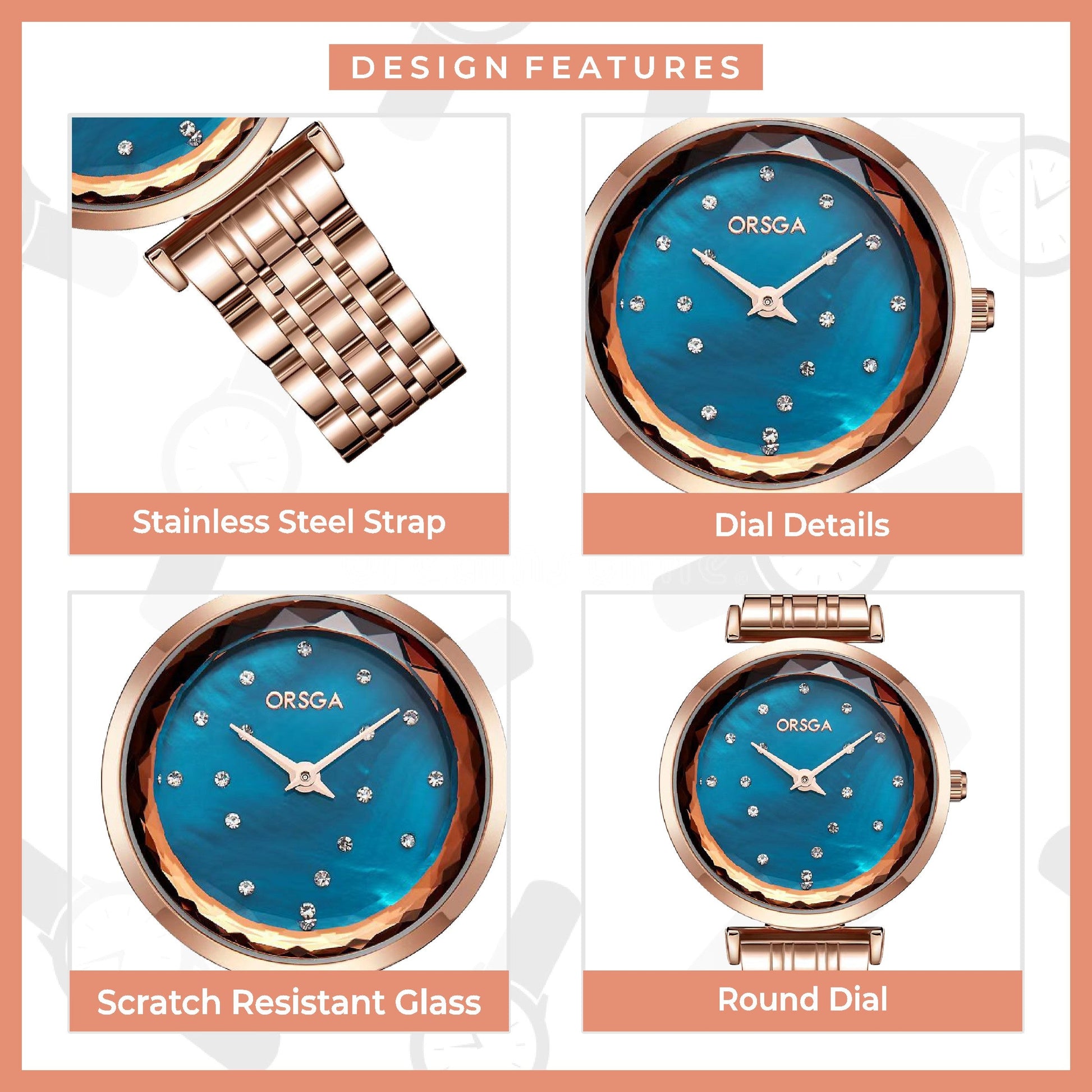 ASTER Blue Rose Gold - Đồng hồ Orsga Cao Cấp