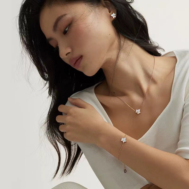 Lắc tay bạc nữ mạ vàng 18k khảm cao cấp JN6283