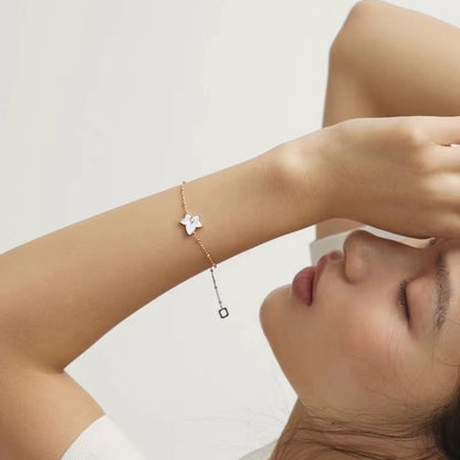 Lắc tay bạc nữ mạ vàng 18k khảm cao cấp JN6283