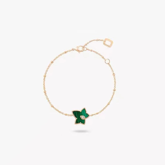 Lắc tay bạc nữ mạ vàng 18k khảm cao cấp JN6283